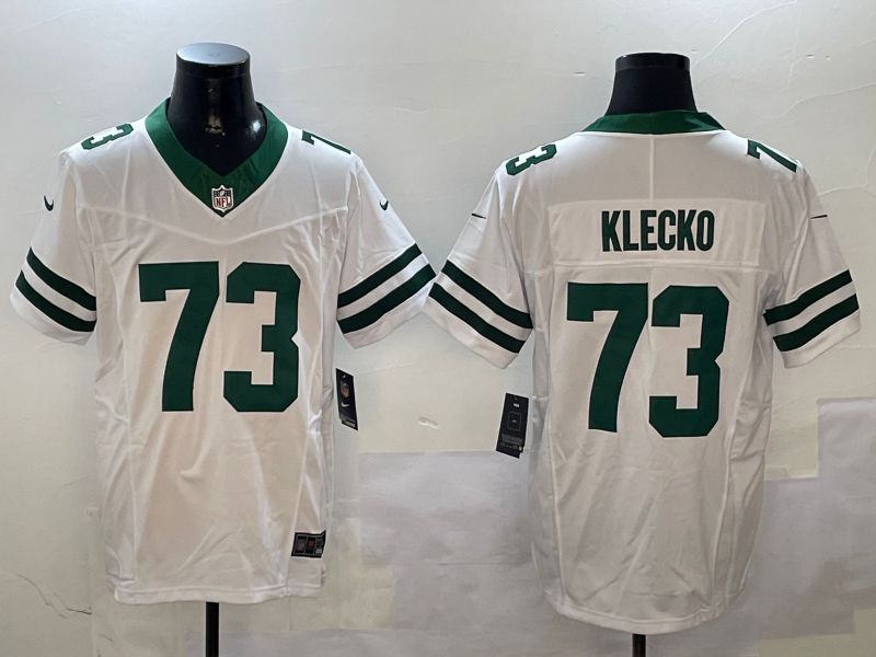 Men New York Jets #73 Klecko White Throwback three generations 2024 Nike Limited NFL Jersey style 2->oakland raiders->NFL Jersey